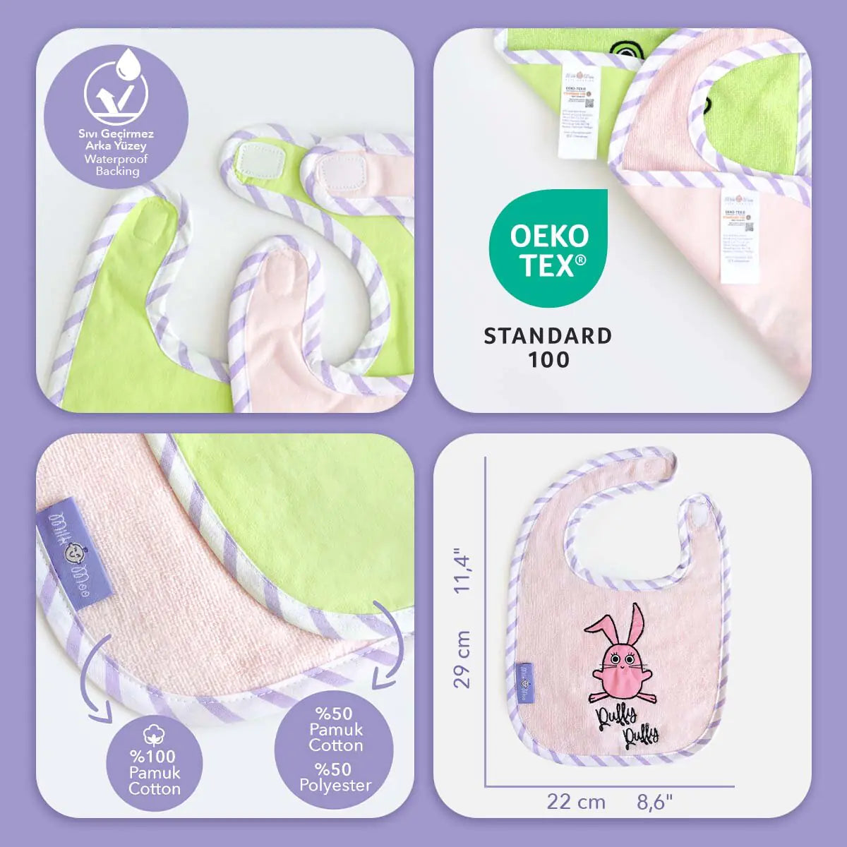 Milk&Moo Towel Bib Set of 2 Sprat Frog and Chinchilla