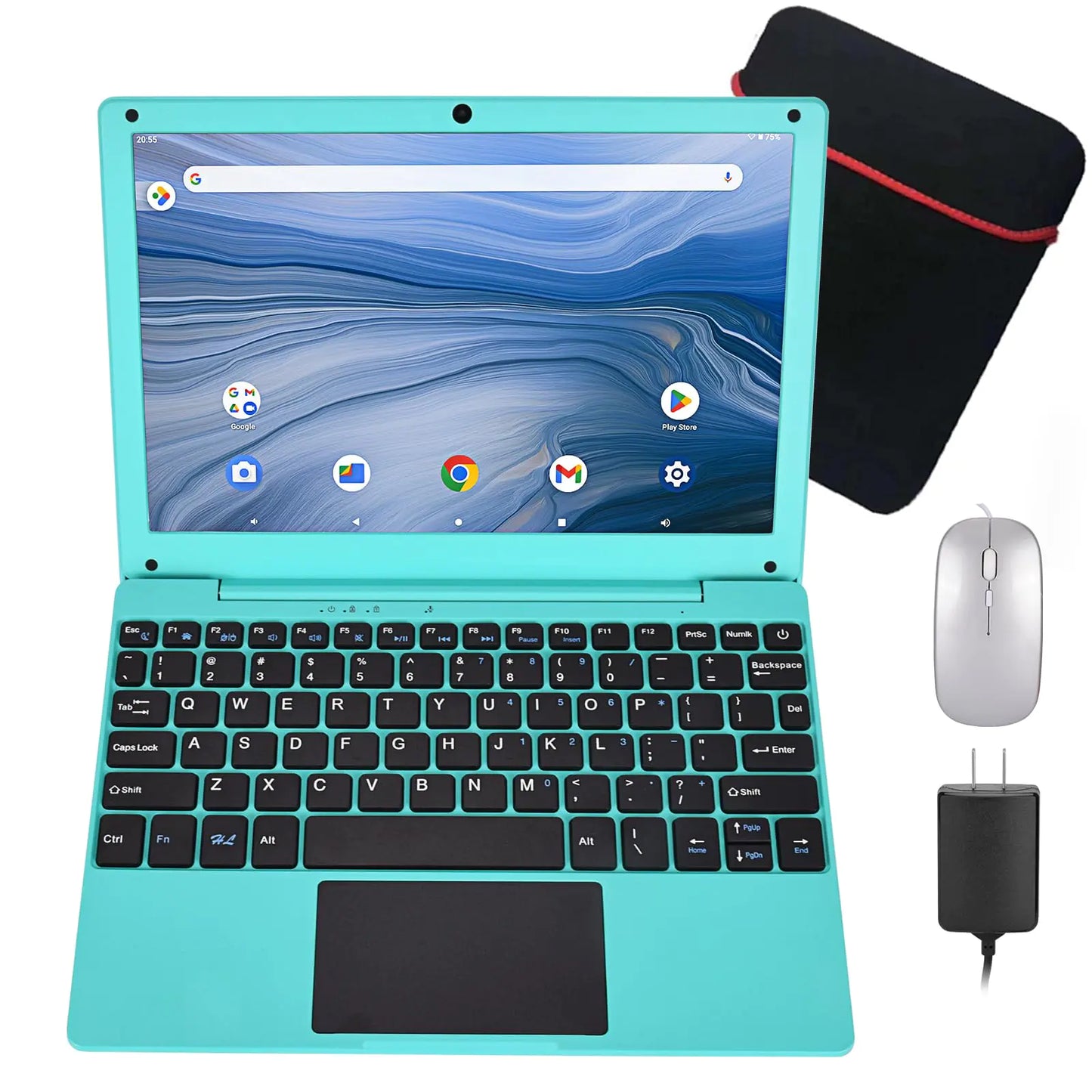 HBESTORE 10.1Inch LaptopQuad-Core Processor with Android 12.0 OS2GB RAM64GB EMMCBuilt-in CameraWiFiUSB InterfaceTpye-C Charging for Learning and Entertainment (Blue 2GB+64GB)