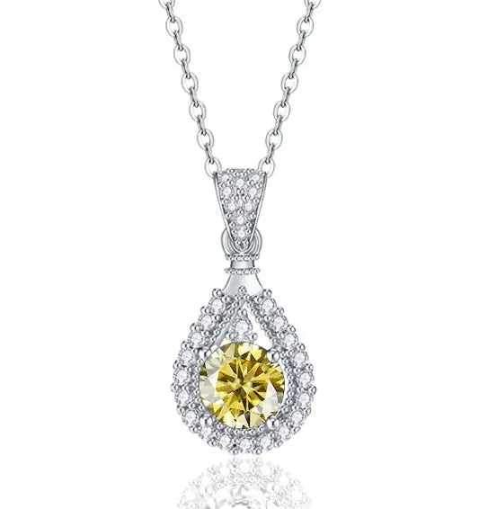 Drop-shaped Moissanite Necklace