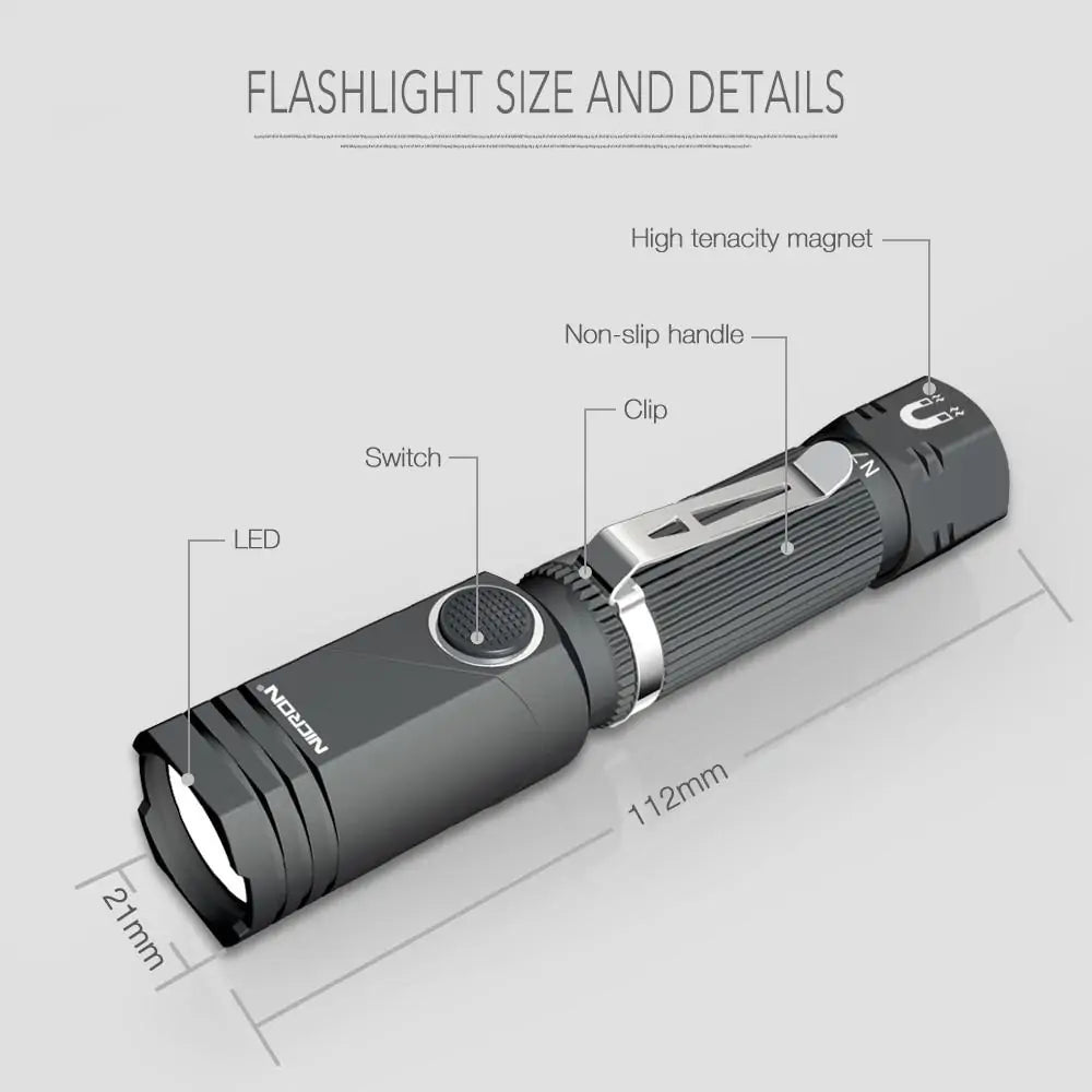 Flashlight 90 Rotating Headlight Adjustable