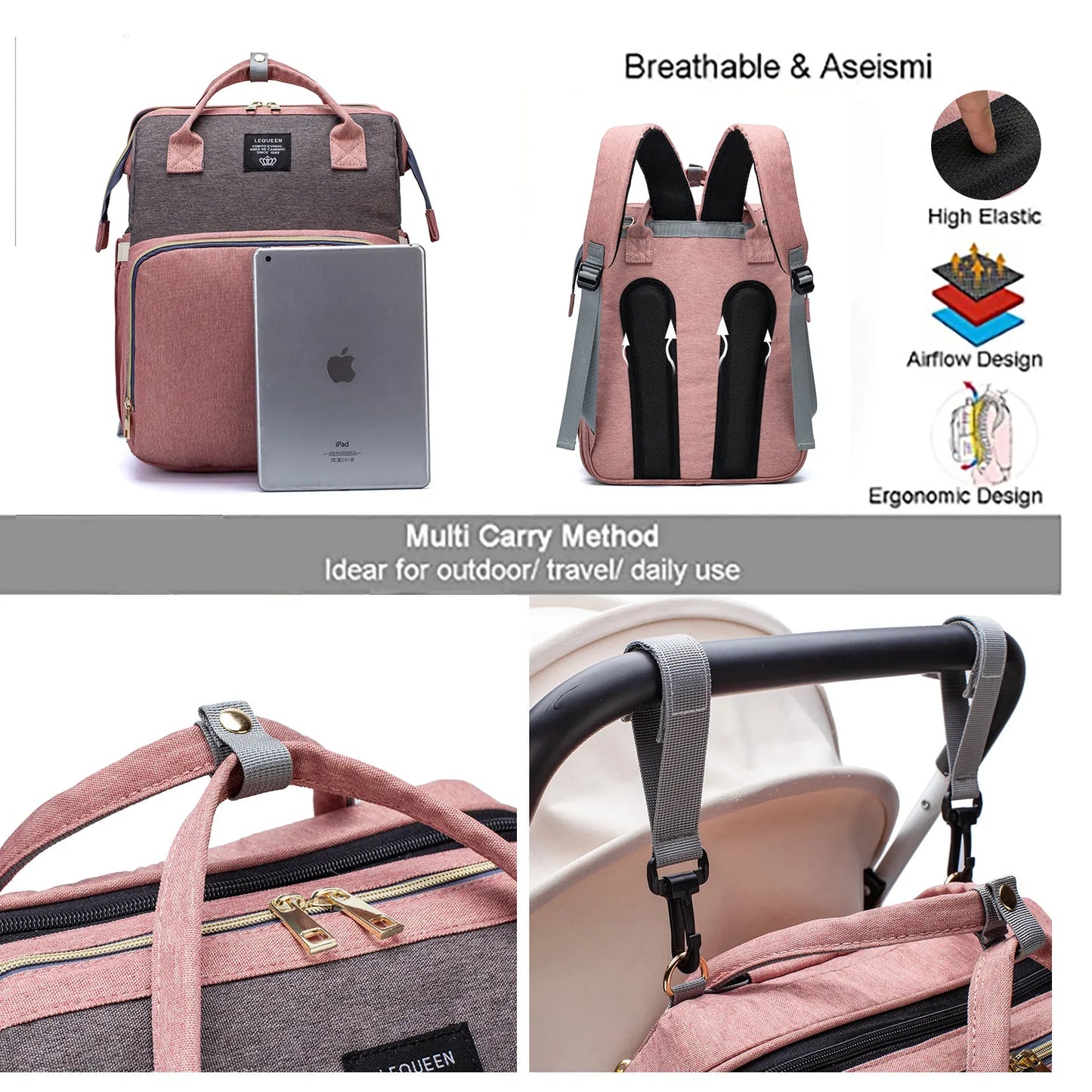 Large-Capacity Mommy & Baby Outing Backpack