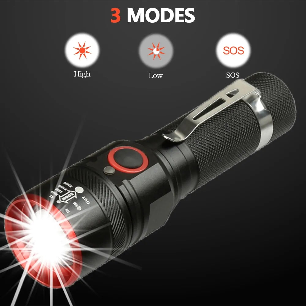 Waterproof 5200LM USB Rechargeable Flash light