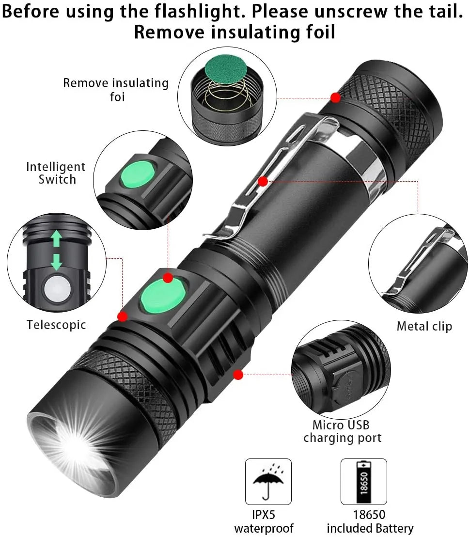 Super Bright Rechargeable Flashlight