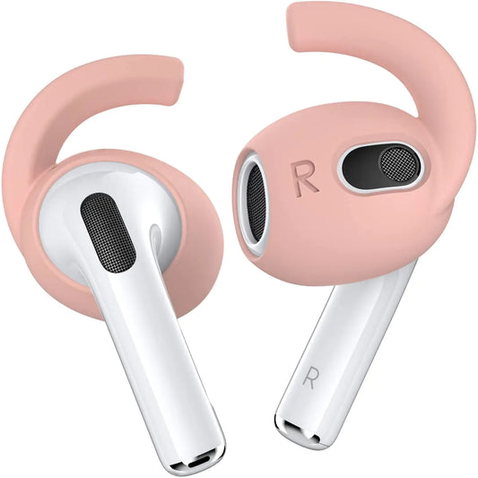 Gcioii 3 Pairs Ear Hooks Covers for AirPods 3 [Added Storage Pouch] Anti Slip Wings Ear Covers Grip Tips Accessories Compatible with Apple AirPods 3rd Generation (Lovely Pink)