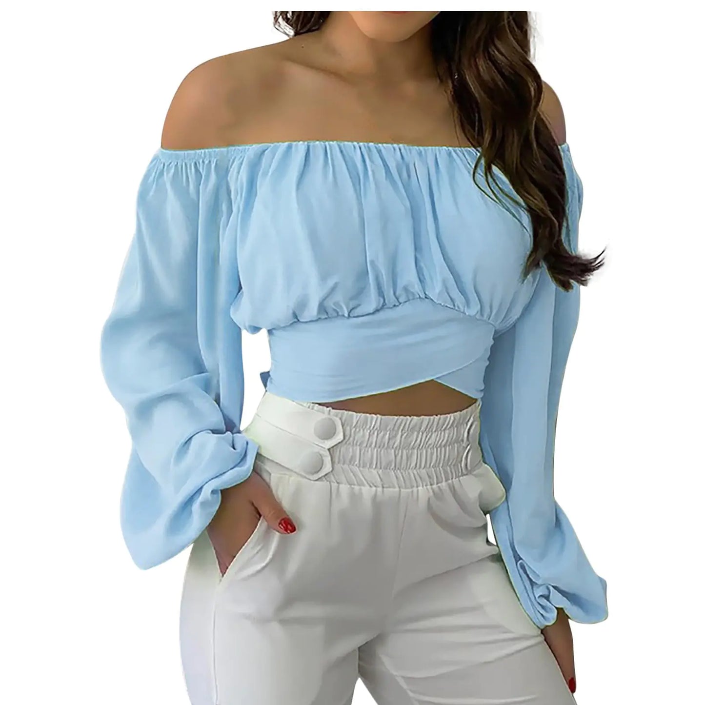 2024 Spring/Summer Women's Off-Shoulder Top (In Stock)