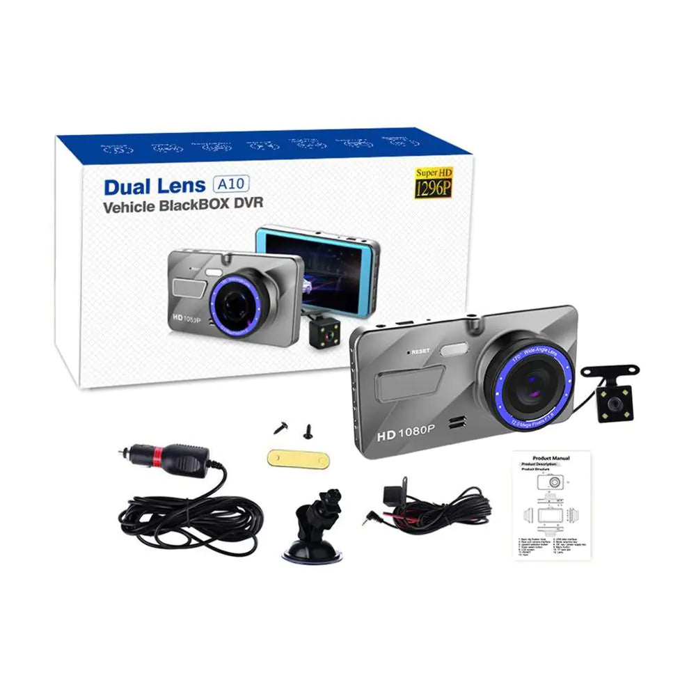 4-Inch IPS Dual Lens Night Vision Dash Cam