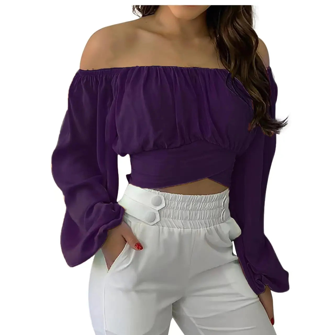 2024 Spring/Summer Women's Off-Shoulder Top (In Stock)