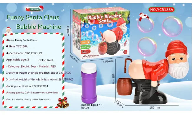 Electric Santa Claus Bubble Machine with Music & Light