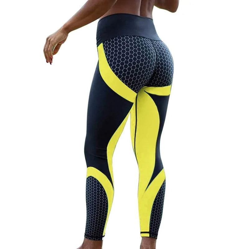 Women Honeycomb Printed Yoga Pants