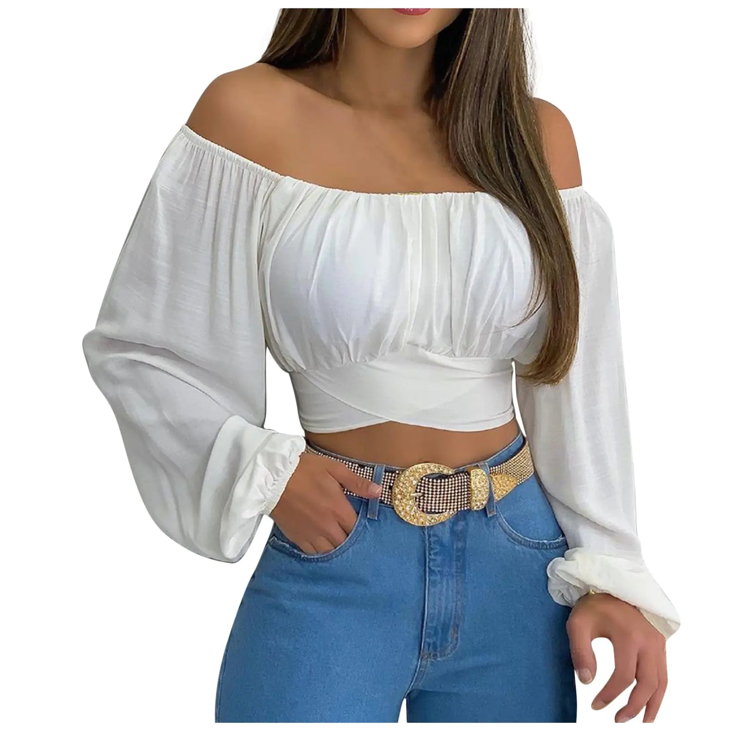 2024 Spring/Summer Women's Off-Shoulder Top (In Stock)