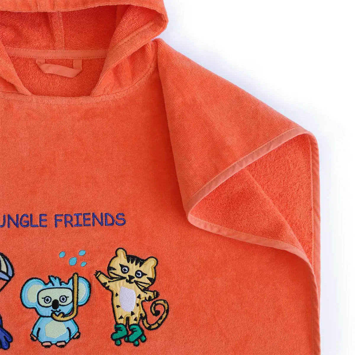 Milk&Moo Kids Poncho %100 Cotton One Size Orange