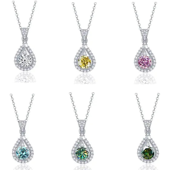 Drop-shaped Moissanite Necklace