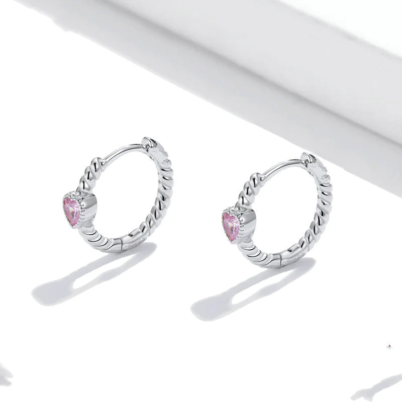 Pure Love S925 Platinum-Plated Earrings