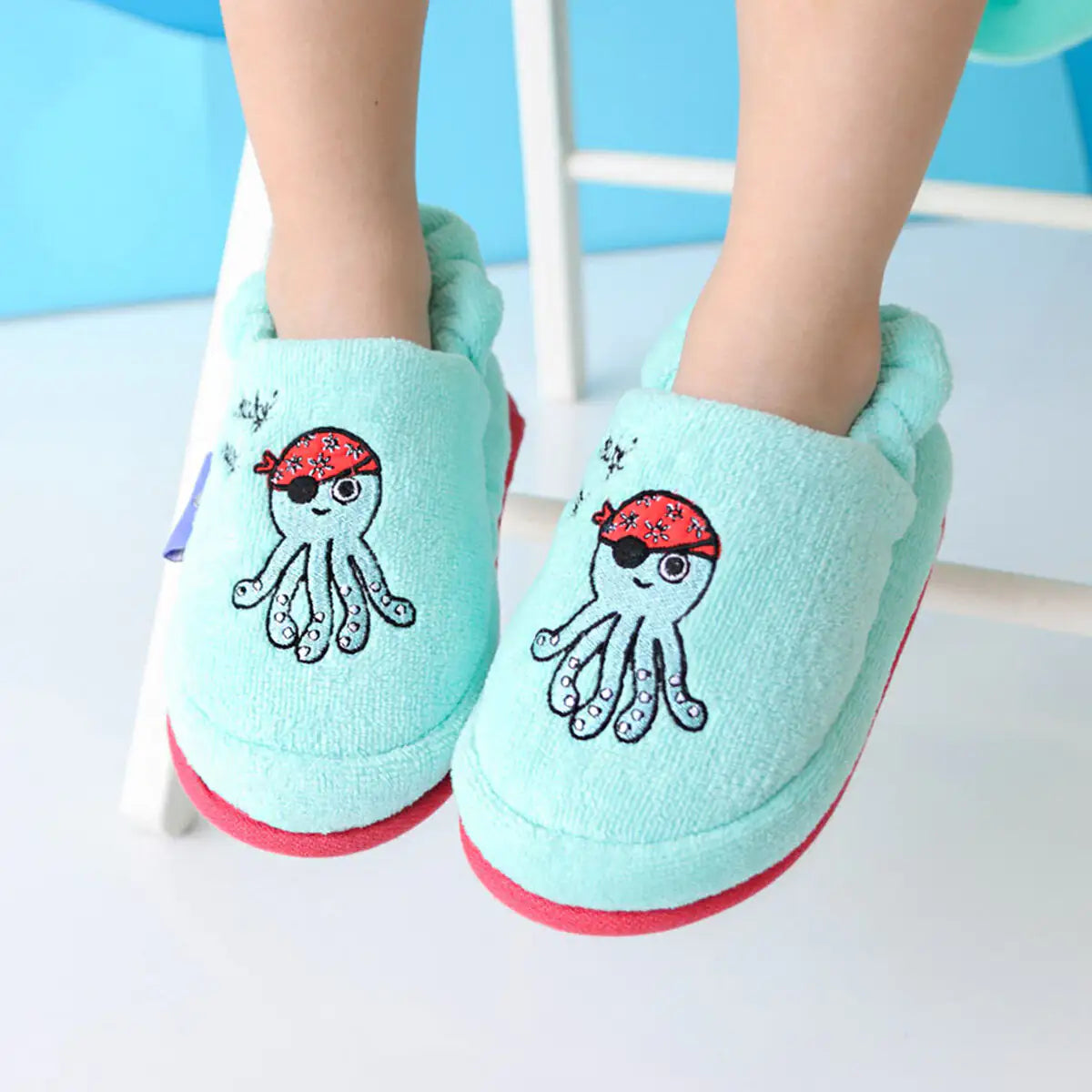 Milk&Moo Kids Poncho and House Slippers Sailor Octopus