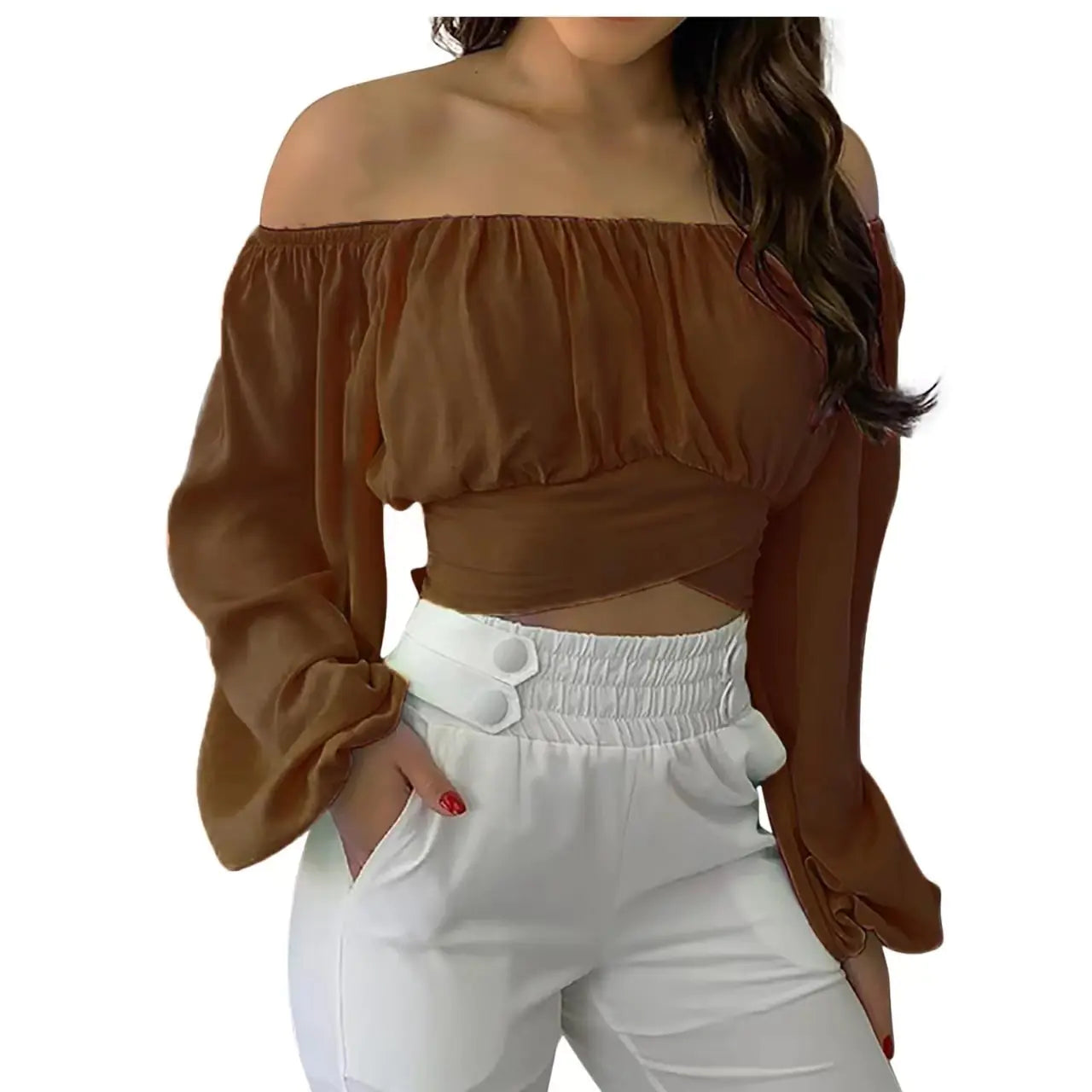2024 Spring/Summer Women's Off-Shoulder Top (In Stock)