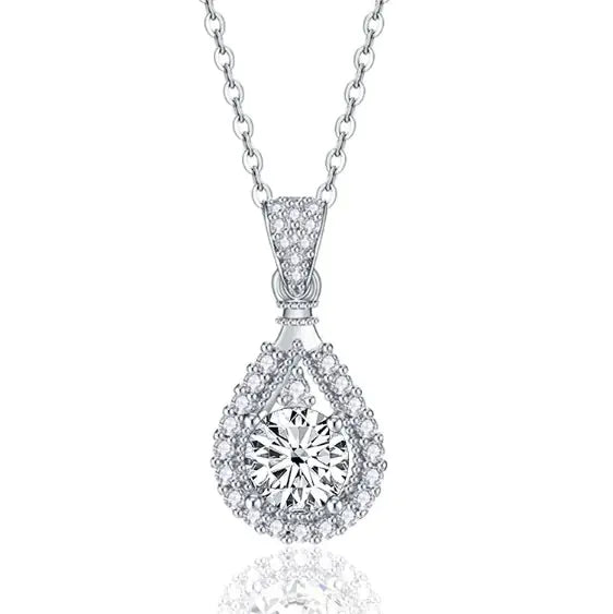 Drop-shaped Moissanite Necklace