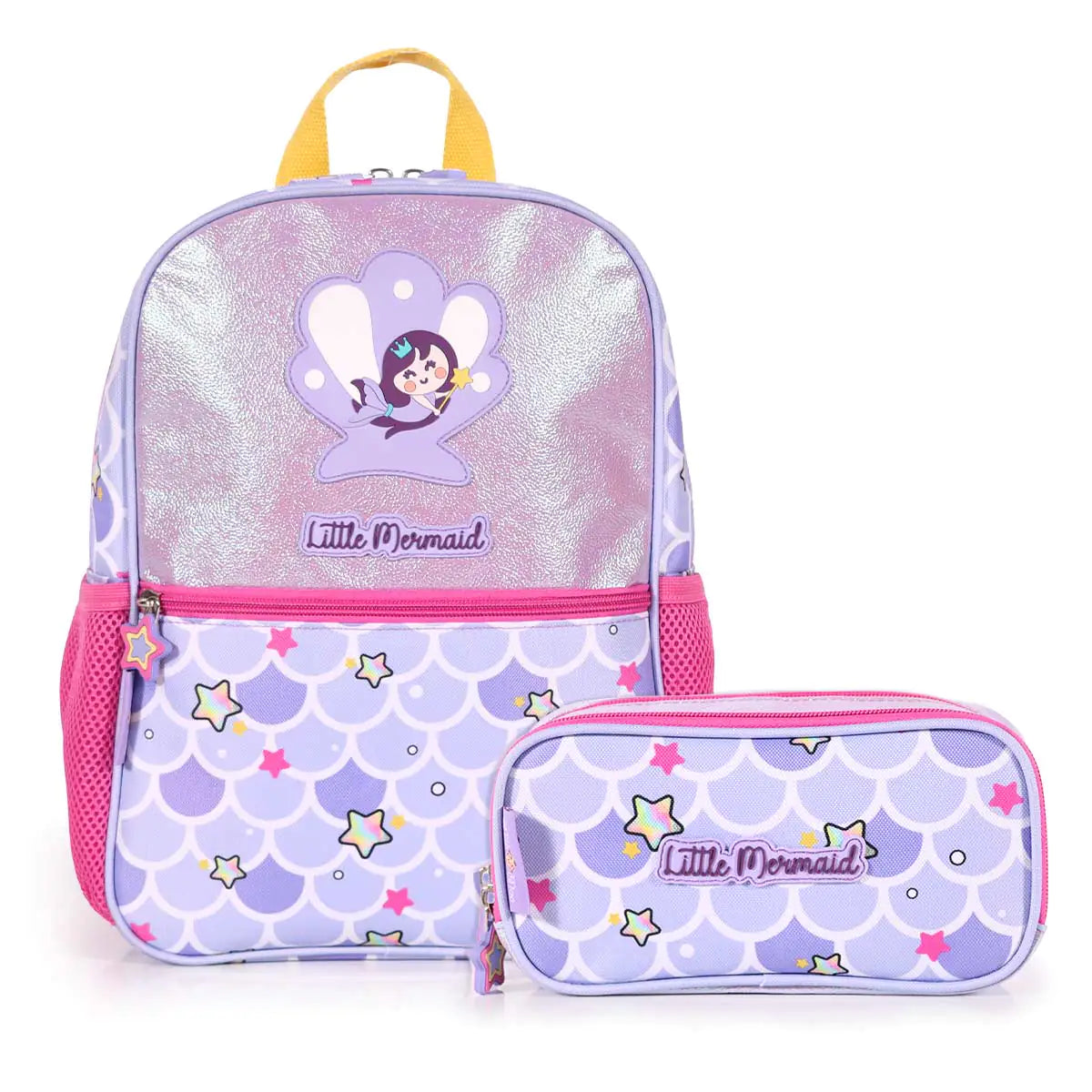 Milk&Moo Children's Backpack and Pencil Case School Set Glittering Mermaid