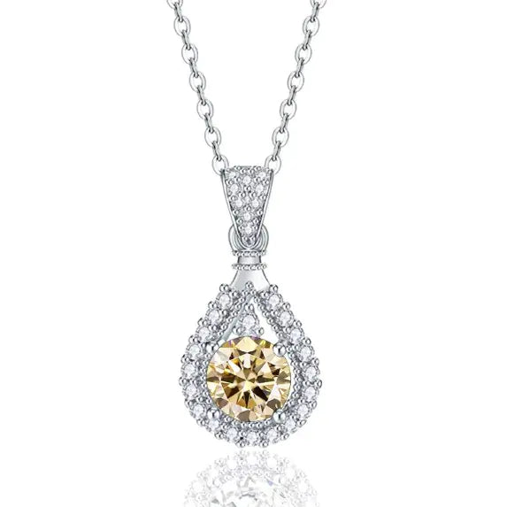 Drop-shaped Moissanite Necklace