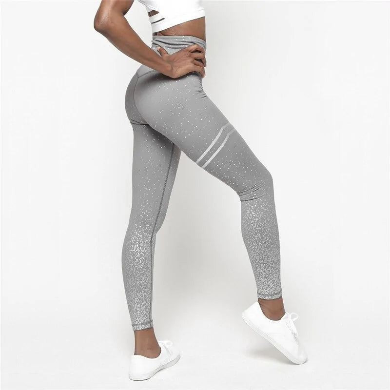 High Waisted Glittered Workout Leggings