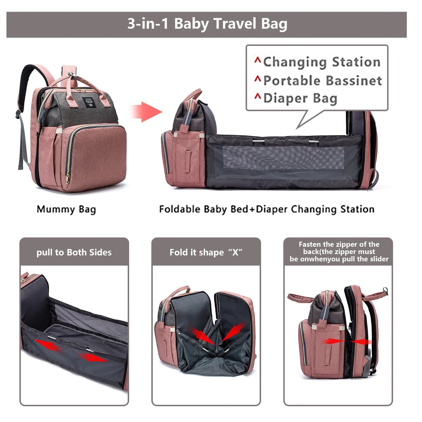 Large-Capacity Mommy & Baby Outing Backpack