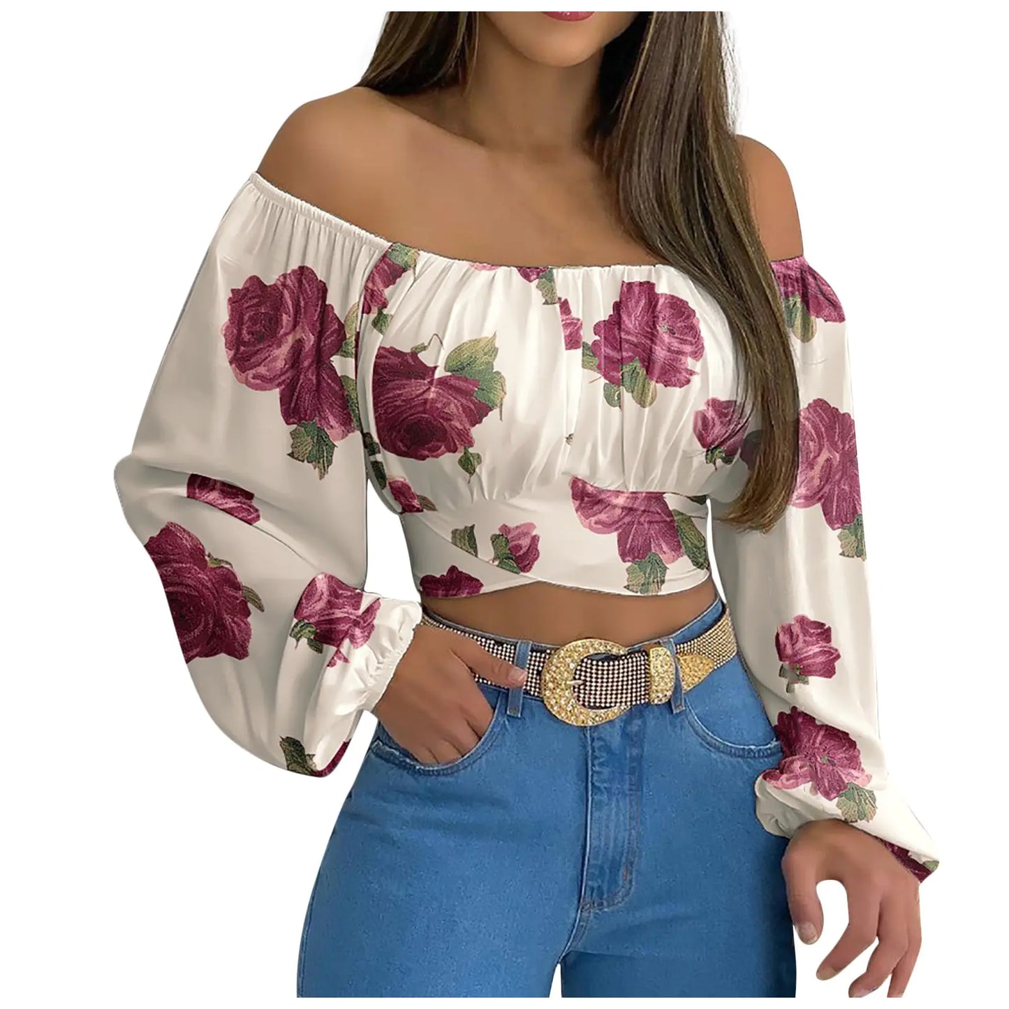 2024 Spring/Summer Women's Off-Shoulder Top (In Stock)