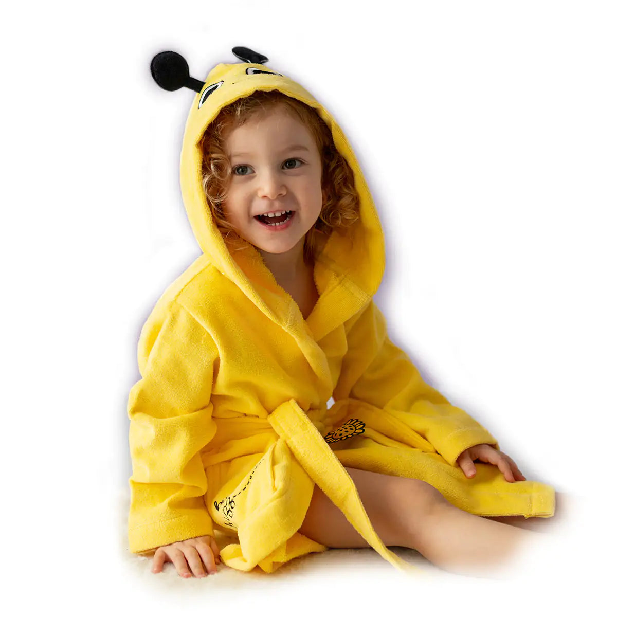 Milk&Moo Buzzy Bee Velvet Hooded Bathrobe