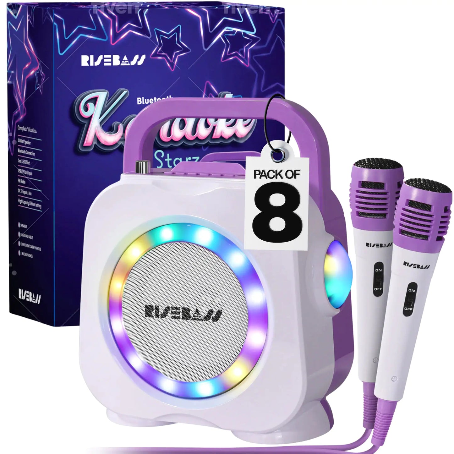 Karaoke Machine for Kids - Bluetooth Speaker with 2 Microphone - Portable Kids Karaoke Machine for Girls and Boys - Birthday Gift for Girls and Boys Ages 2 Years Old and Up.