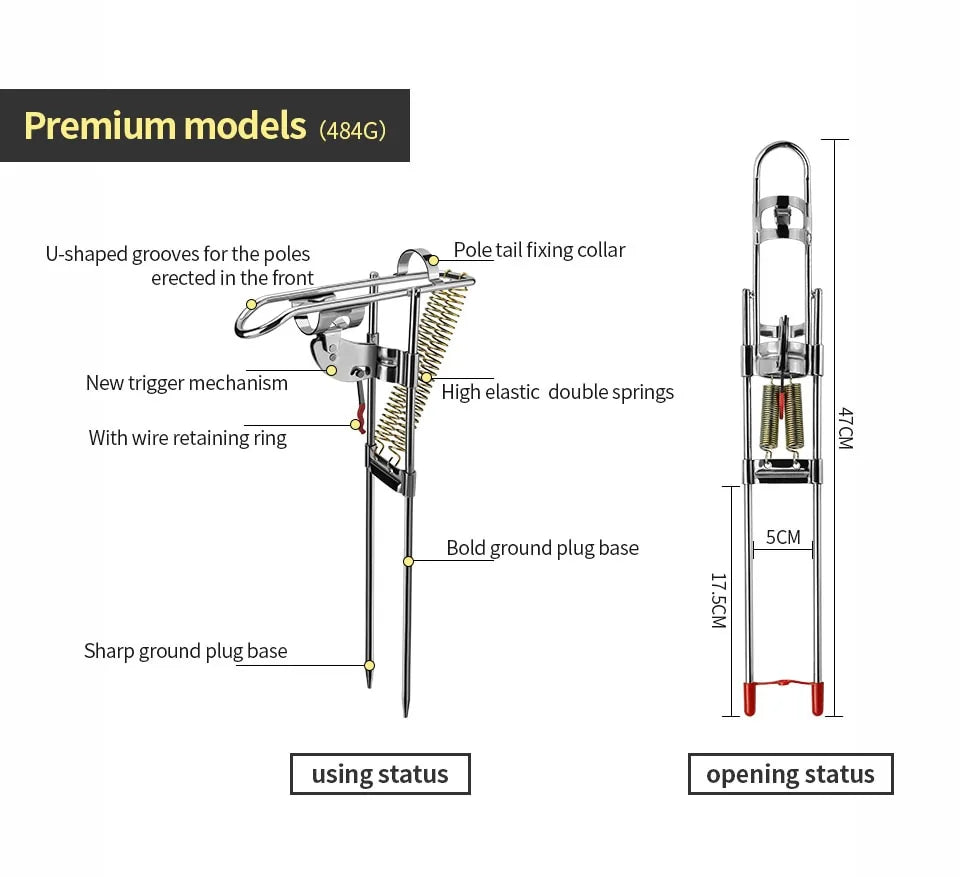 Automatic Fishing Rod Holder Spring