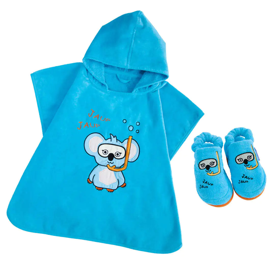 Milk&Moo Poncho and Children's House Slippers Cool Koala