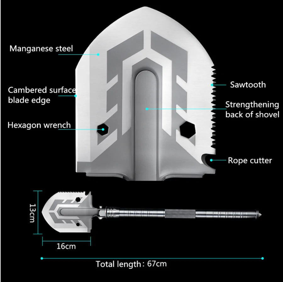 Multifunctional Folding Military Spade Shovel