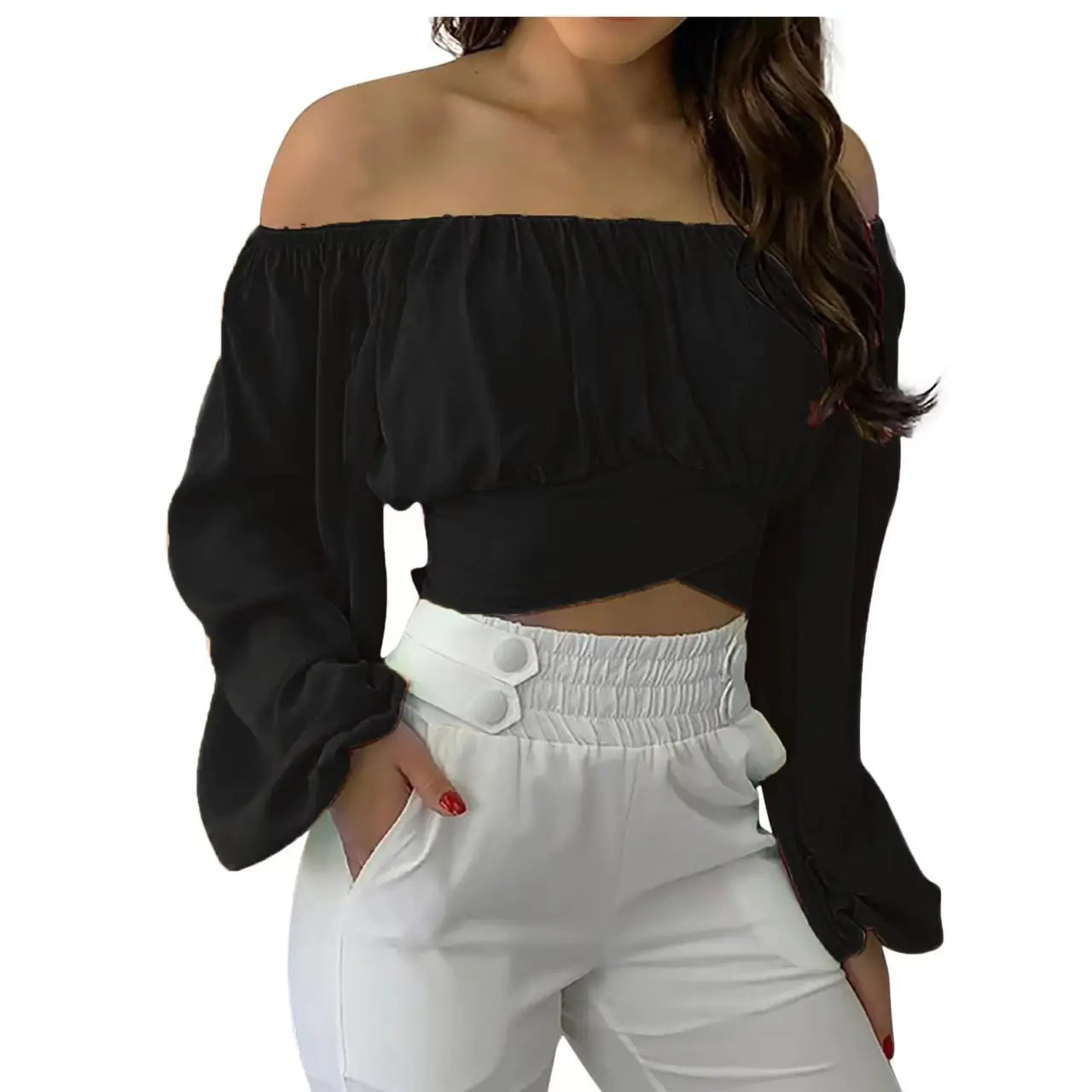 2024 Spring/Summer Women's Off-Shoulder Top (In Stock)