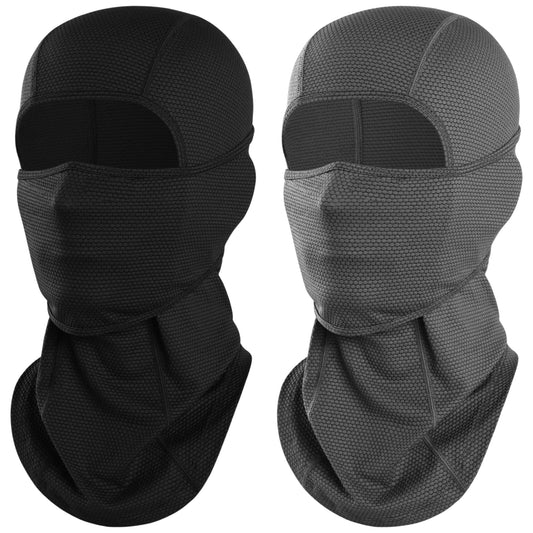 WTACTFUL 2 Pieces Balaclava Ski Mask for Men Breathable Full Face Cover Mask for Skiing Cycling Motorcycle Hiking Hunting Work Outdoor Sports Black Gray