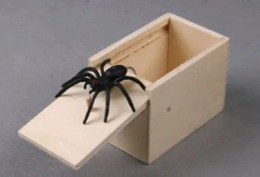 Prank Spider Wooden Scare Box