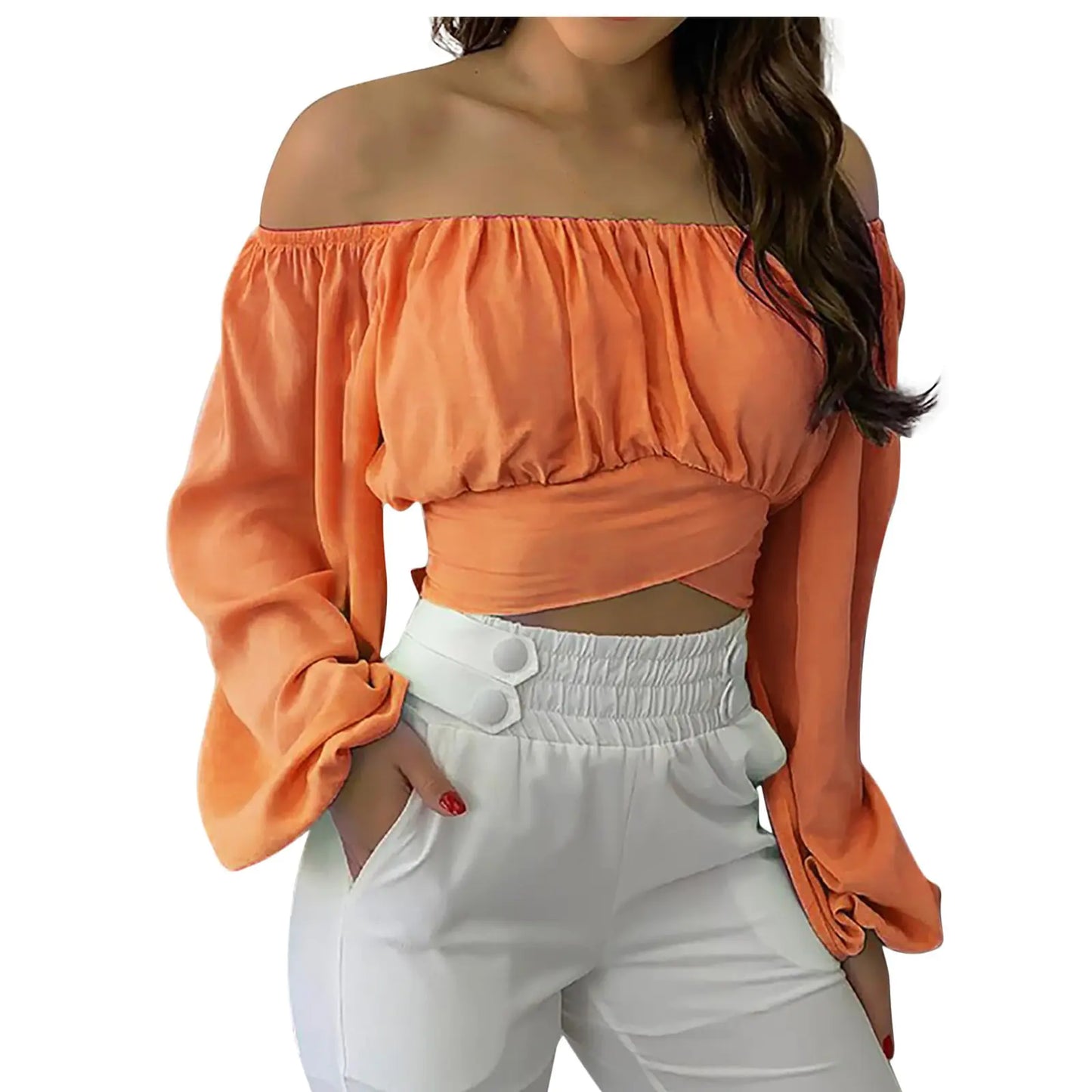 2024 Spring/Summer Women's Off-Shoulder Top (In Stock)