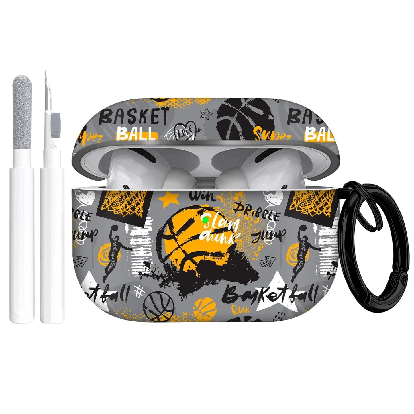 Gedicht for Airpods Pro 2nd Generation Case Cute Basketball Pattern TPU Soft Cases for Airpods Pro Case 2nd/1st Gen Shockproof for Airpods Pro 2 Case Men Women with Cleaner Kit & Keychain-Orange