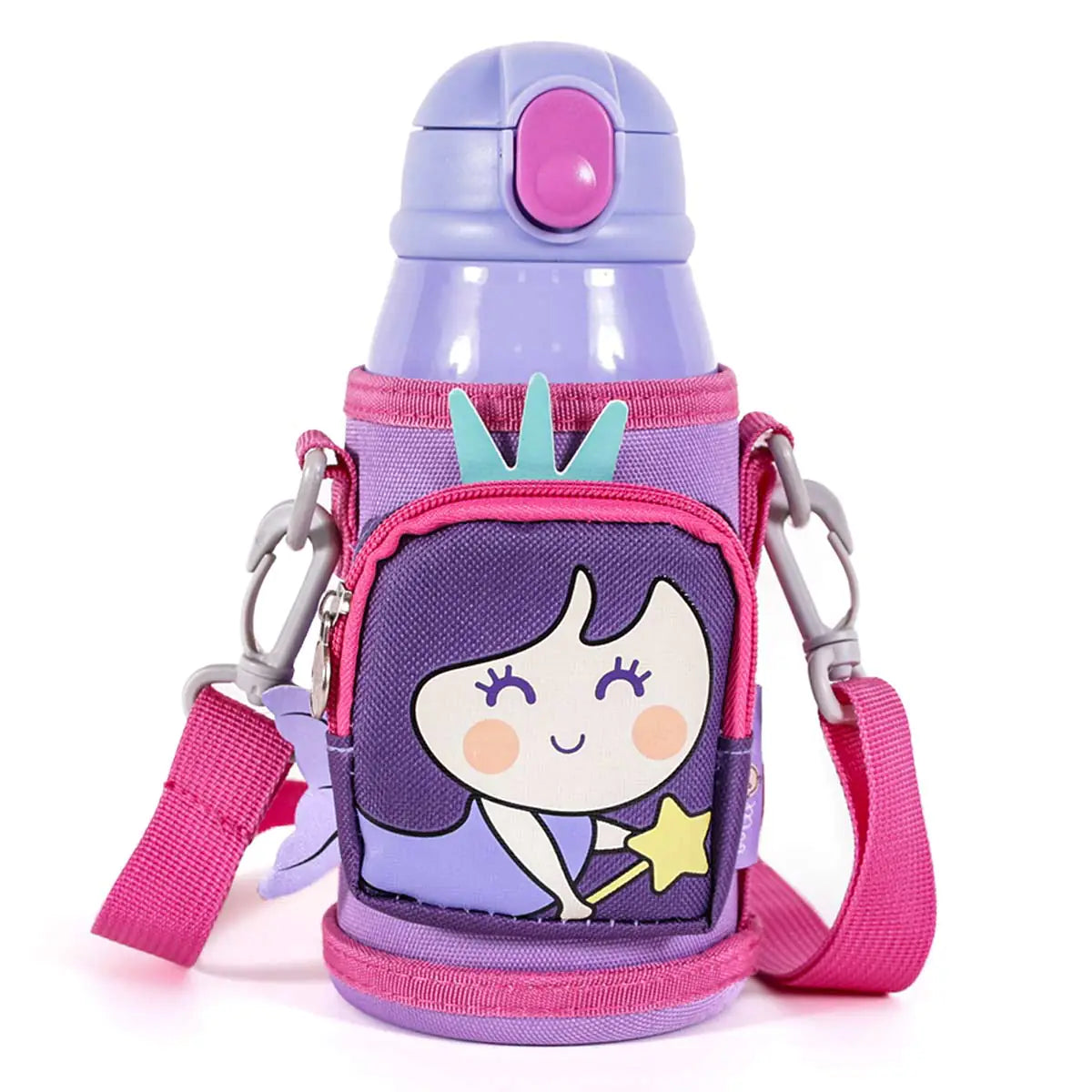 MILK&MOO Steel Kids Water Bottle with Bag Mermaid 550 ml/18.5 oz