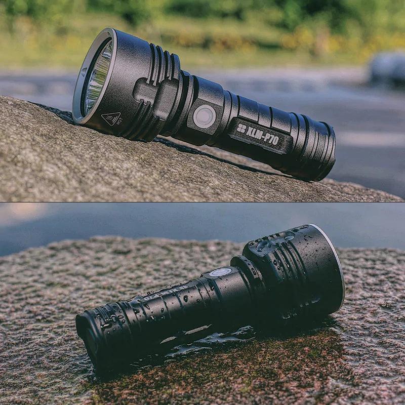 SHEN Ultra Powerful LED Flashlight: USB Rechargeable, Waterproof, Linterna