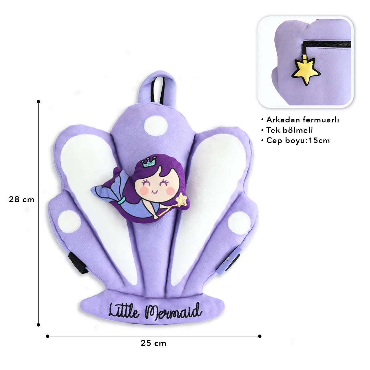 Milk&Moo Little Mermaid Toddler Backpack, Mini, Purple