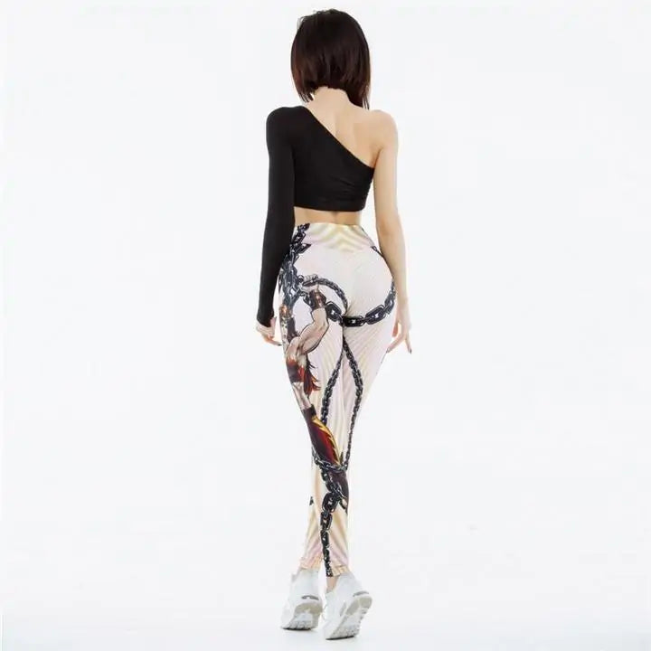 V-Taper Power She Warrior Print Leggings