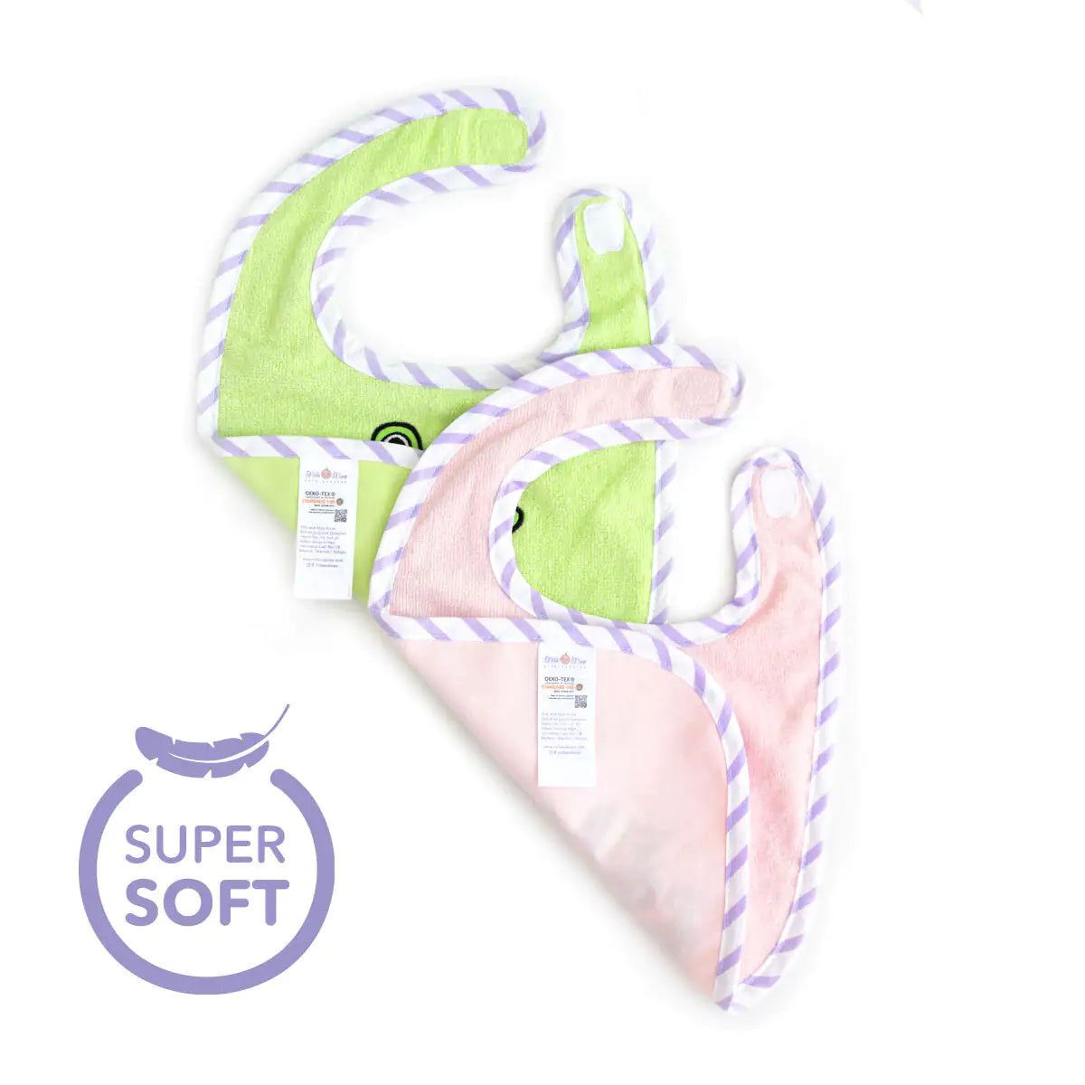 Milk&Moo Towel Bib Set of 2 Sprat Frog and Chinchilla